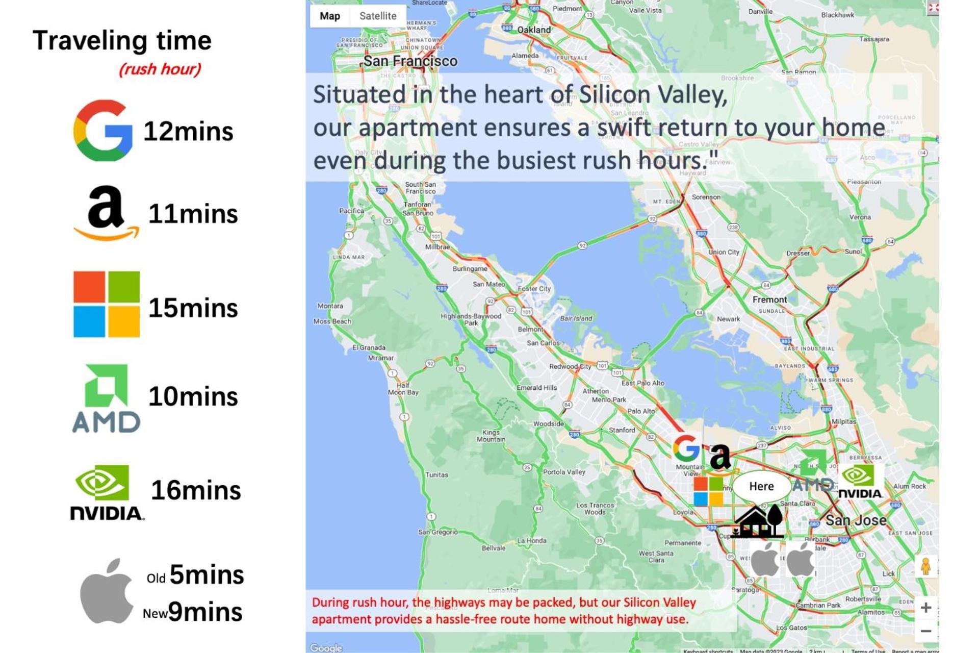 2Br Apt With Brand New Super Quite Ac, Washer, Dryer, Free Ev Station, Free Parking In Cupertino Sunnyvale Exterior photo